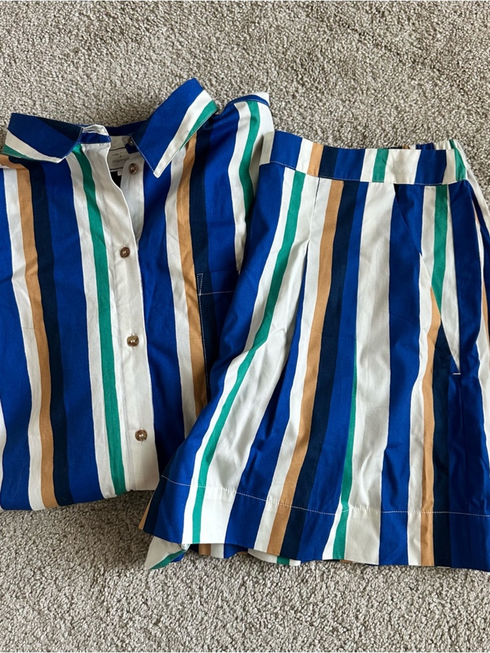 Sezane x Momoni Nicolo Shorts Max Shirt Matching Set Multico Stripe Sz 42 - Picture 4 of 12